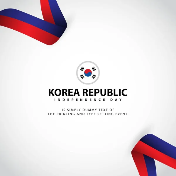 Corea República Día de la Independencia Vector plantilla Diseño Ilustración — Vector de stock