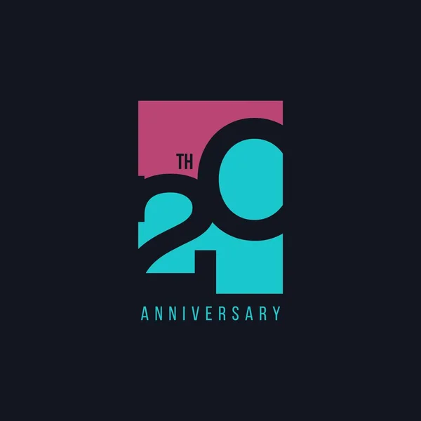 20 주년 Vector Template Design Illustration — 스톡 벡터