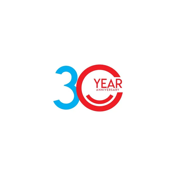 Aniversário de 30 anos Celebration Vector Template Design Illustration —  Vetores de Stock