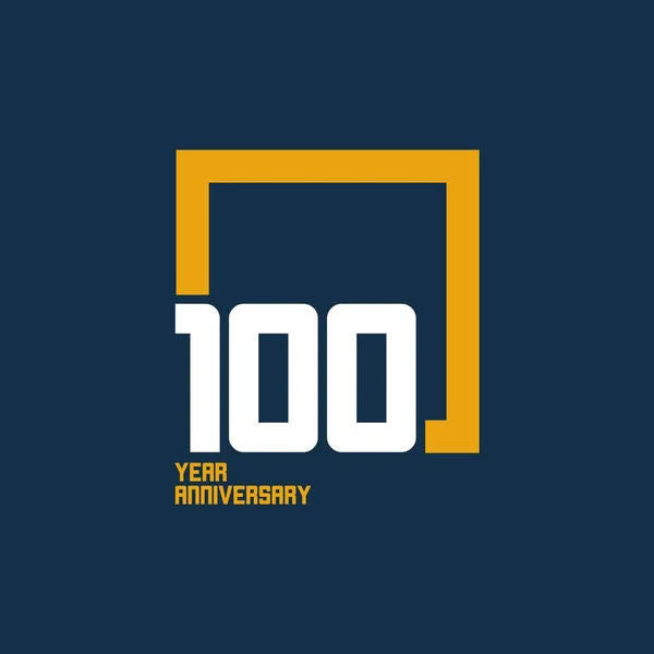 100 Anos Anniversary Square Vector Template Design Ilustração —  Vetores de Stock