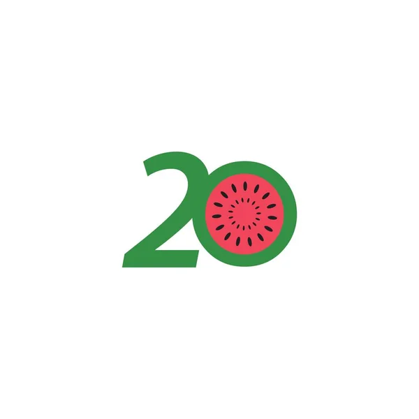 20 Year Anniversary, fruit number Vector Template Design Illustration