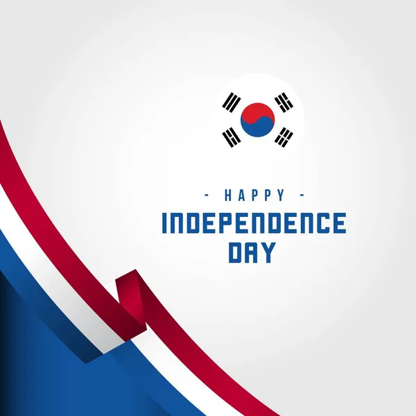 Šťastná Korea den nezávislosti návrh šablony ilustrace — Stockový vektor
