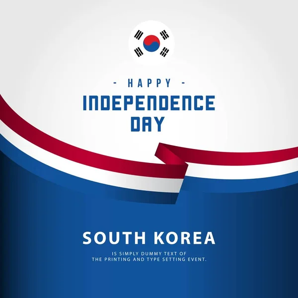 Šťastná Korea den nezávislosti návrh šablony ilustrace — Stockový vektor