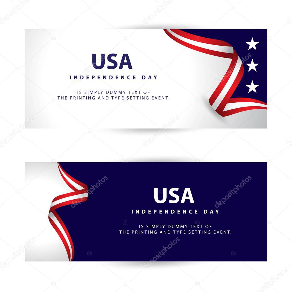 USA Independence Day Vector Template Design Illustration