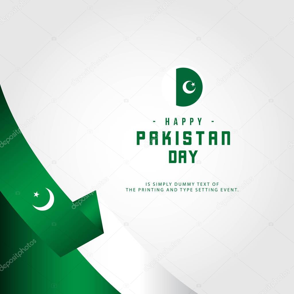 Happy Pakistan Day Vector Template Design Illustration