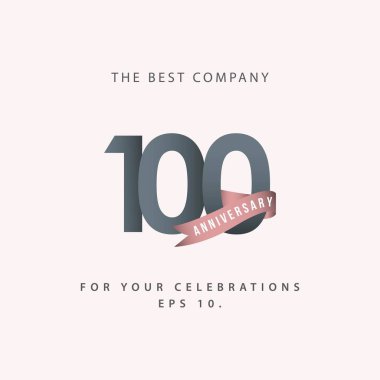 100 Yıl Yıldönümü Kutlama Şablonu Tasarım İllüstrasyonu