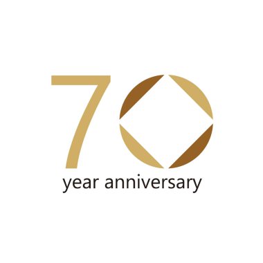 70 Yıl Yıldönümü Vektör Şablonu Tasarım Çizimi