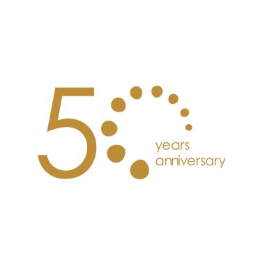 50 Yıl Yıldönümü Vektör Şablonu Tasarım İllüstrasyonu