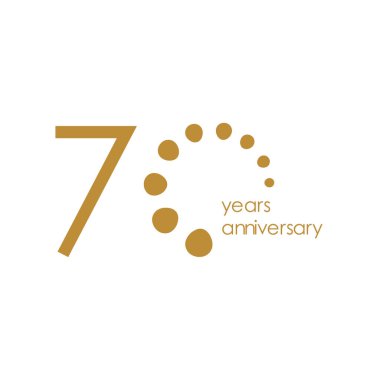 70 Yıl Yıldönümü Vektör Şablonu Tasarım Çizimi