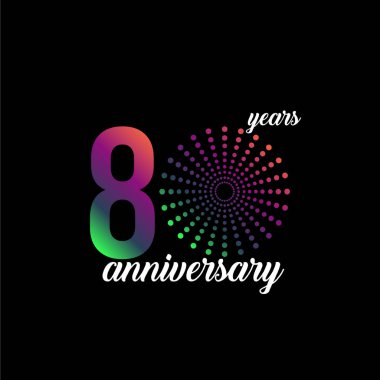 80 Yıl Yıldönümü Fişek Vektör Şablontasarım İllüstrasyon