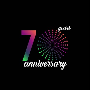 70 Yıl Yıldönümü Fişek Vektör Şablontasarım İllüstrasyon