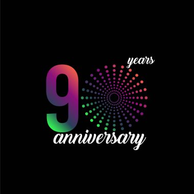 90 Yıl Yıldönümü Fişek Vektör Şablontasarım İllüstrasyon