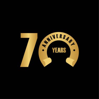 70 Yıl Yıldönümü Vektör Şablonu Tasarım Çizimi