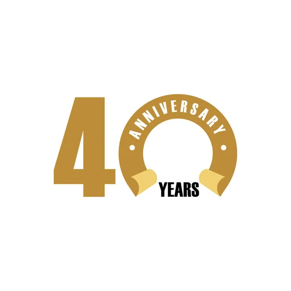 40 Year Anniversary Vector Template Design Illustration — Stock Vector