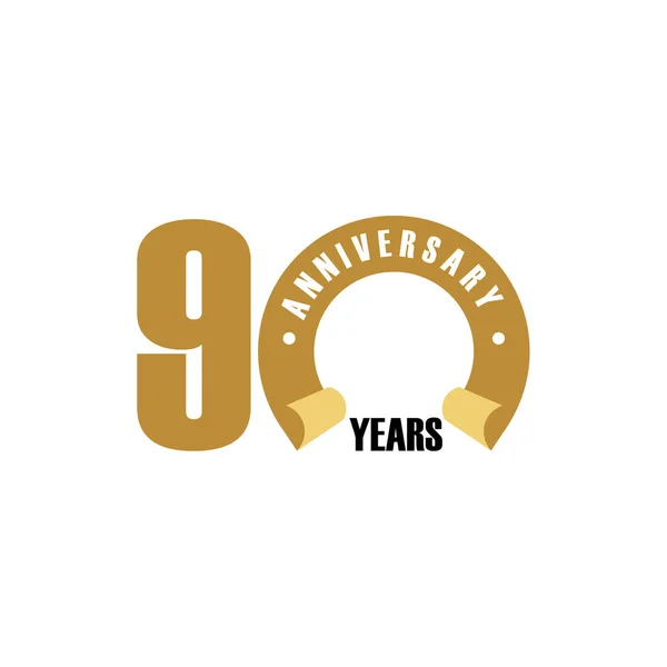 90 Year Anniversary Vector Template Design Illustration — Stock Vector