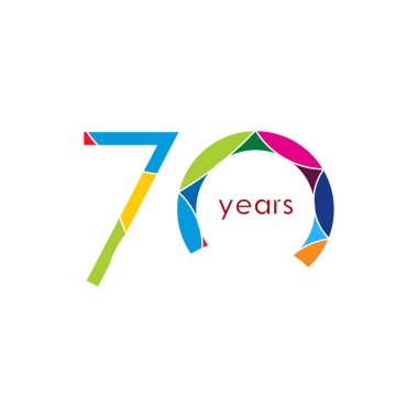 70 Yıl Yıldönümü Vektör Şablonu Tasarım Çizimi