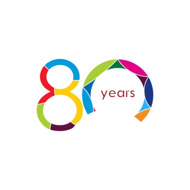 Seksen Yıl Yıldönümü Vektör Şablonu Tasarım Çizimi