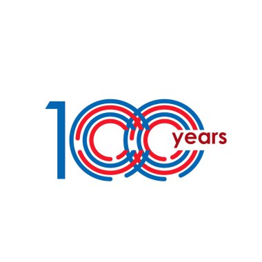 100 Yıl Yıldönümü Logo Şablonu Tasarım İllüstrasyonu