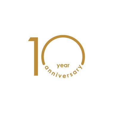 10. Yıldönümü Vektör Şablonu Tasarım Çizimi