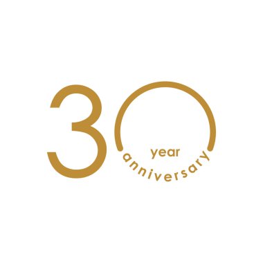 30 Yıl Yıldönümü Vektör Şablon Tasarımı Çizimi