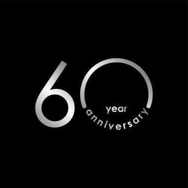 60 Yıl Yıldönümü Vektör Şablonu Tasarım İllüstrasyonu