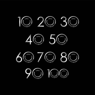 Yıl Yıldönümü Vektör Şablonu Tasarım İllüstrasyonunu Ayarla