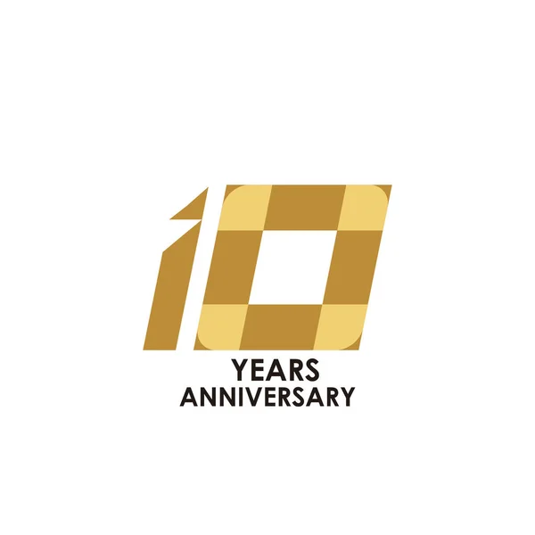 10 años Aniversario Vector Plantilla Diseño Ilustración — Vector de stock
