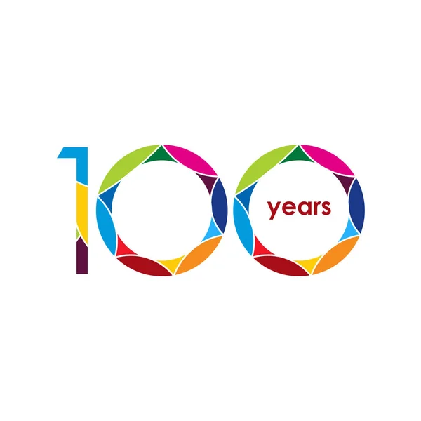 100 jaar Logo Vector sjabloon Ontwerp Illustratie — Stockvector