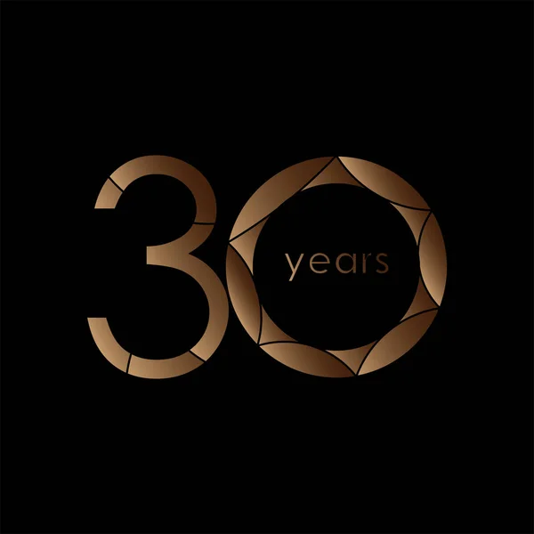 30 Anos Anniversary Logo Vector Template Design Ilustração —  Vetores de Stock