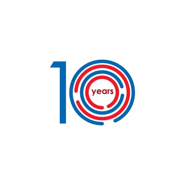 Illustration de conception de modèle vectoriel d'anniversaire de 10 ans — Image vectorielle