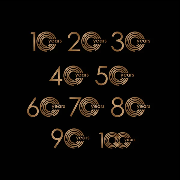 Yıl Yıldönümü Konforlu Logo Vektör Şablonu Tasarım Çizimi