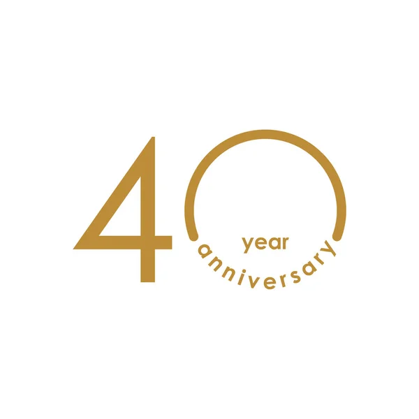 40 Year Anniversary Vector Template Design Illustration — Stock Vector