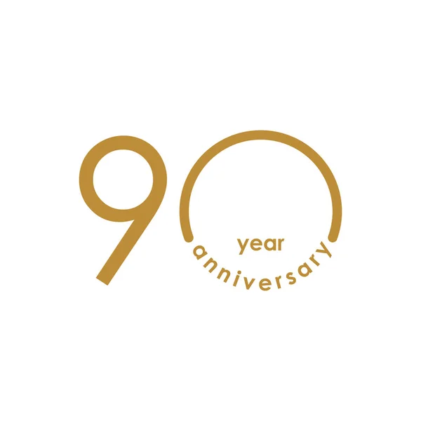 90 Jaar Vectorsjabloon Ontwerp Illustratie — Stockvector