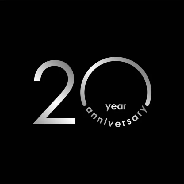 20 Jahre Jubiläum Vector Template Design Illustration — Stockvektor