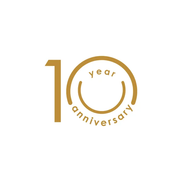 10 Year Anniversary Vector Template Design Illustration — Stock Vector