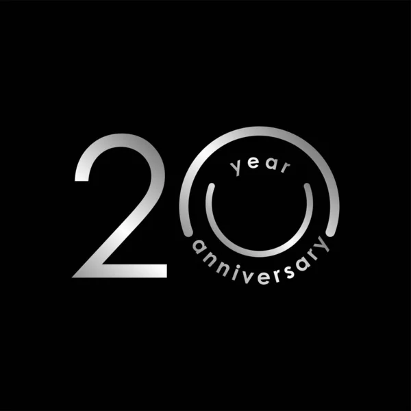 20 Aniversario Vector Plantilla Diseño Ilustración — Vector de stock