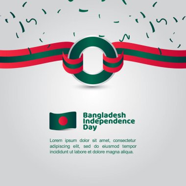 Bangladeş Bağımsızlık Günü Bayrak Vektör Şablontasarım İllüstrasyon