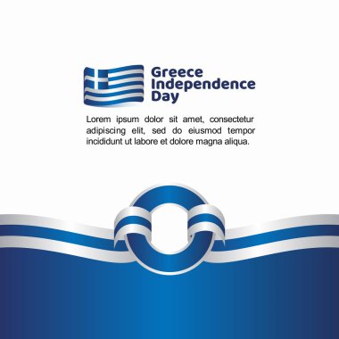Yunanistan Bağımsızlık Günü Bayrak Vektör Şablonu Tasarım İllüstrasyon