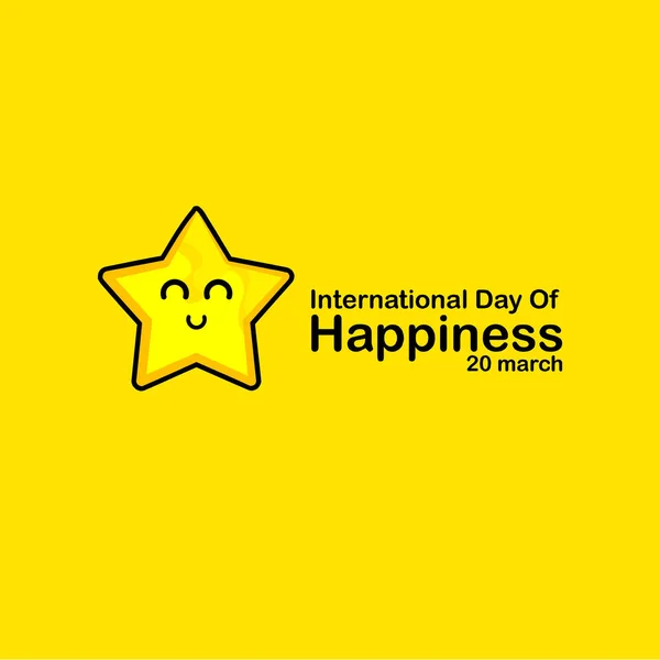 International Day of Happiness Vector Template Design Illustration — Stock Vector