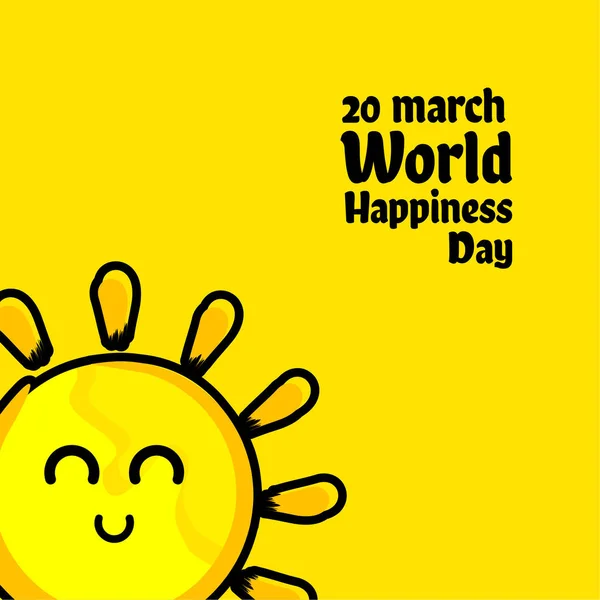 Wereld geluk dag vector sjabloonontwerp illustratie — Stockvector