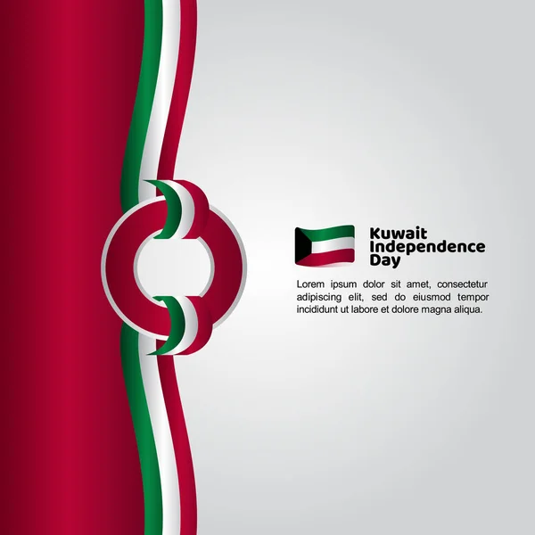 Иллюстрация векторного дизайна флага Дня независимости Кувейта — стоковый вектор