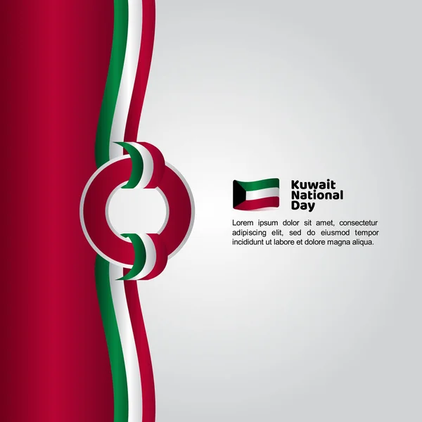 Kuwait nationaldag flagga vektor mall design illustration — Stock vektor