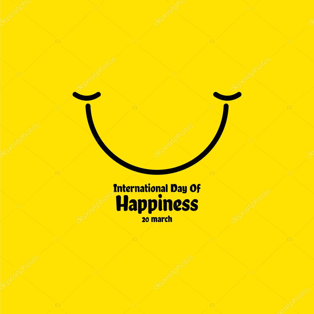 International Day of Happiness Vector Template Design Illustration