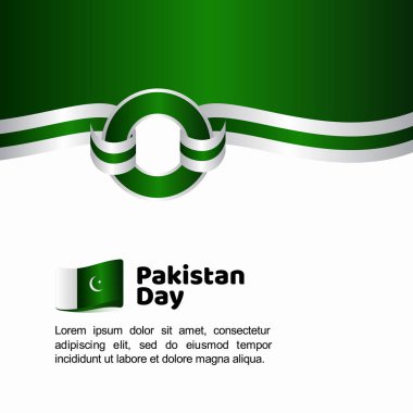 Pakistan Günü Bayrağı Vektör Şablonu Tasarım İllüstrasyon