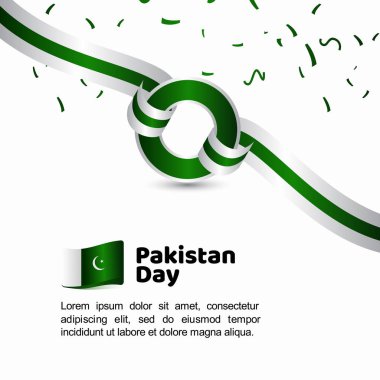 Pakistan Günü Bayrağı Vektör Şablonu Tasarım İllüstrasyon