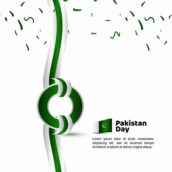 Illustration de conception de modèle vectoriel de drapeau de jour du Pakistan — Image vectorielle