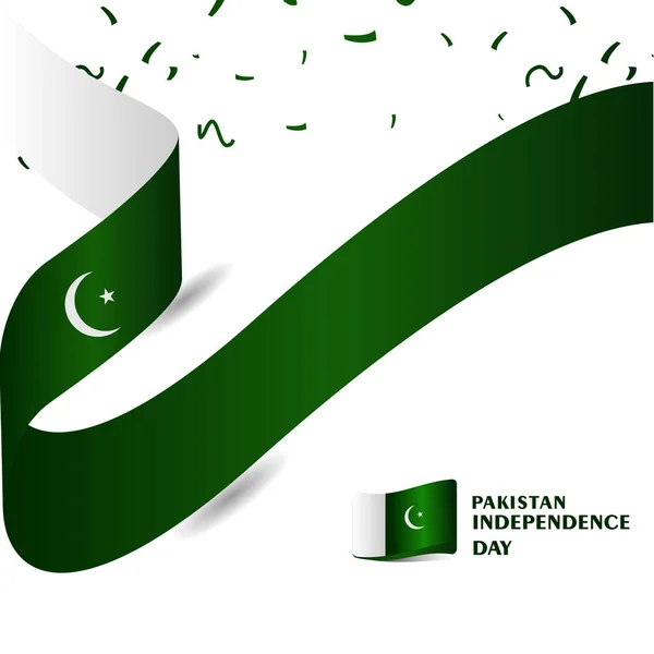 Pakistan Bağımsızlık Günü Vektör Şablontasarım İllüstrasyon — Stok Vektör