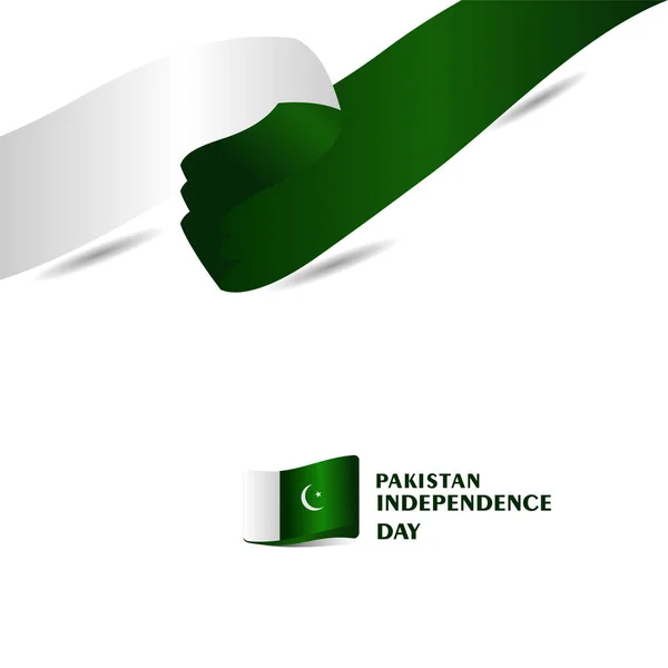 Pakistán independencia Día Vector Plantilla Diseño Ilustración — Vector de stock