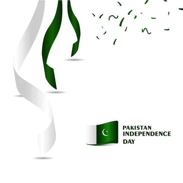 Pakistán independencia Día Vector Plantilla Diseño Ilustración — Vector de stock