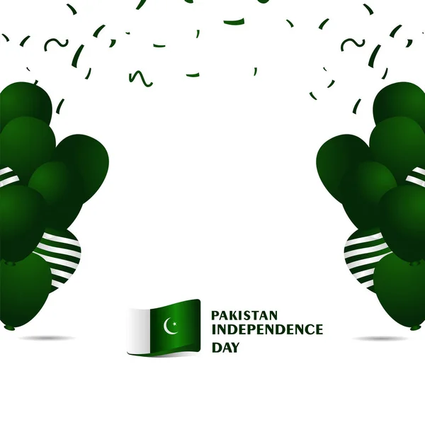 Pakistán independencia Día Vector Plantilla Diseño Ilustración — Vector de stock